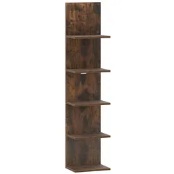 COSTWAY 5-stöckiges Wandregal, vertikales Hängeregal, schwebendes Displayregal aus Holz, für Küche & Wohnzimmer