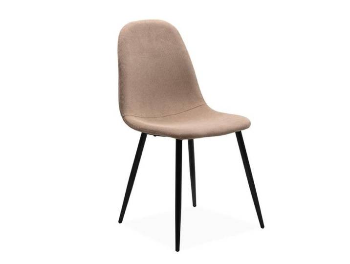 Chaise velours beige pieds métal Anya