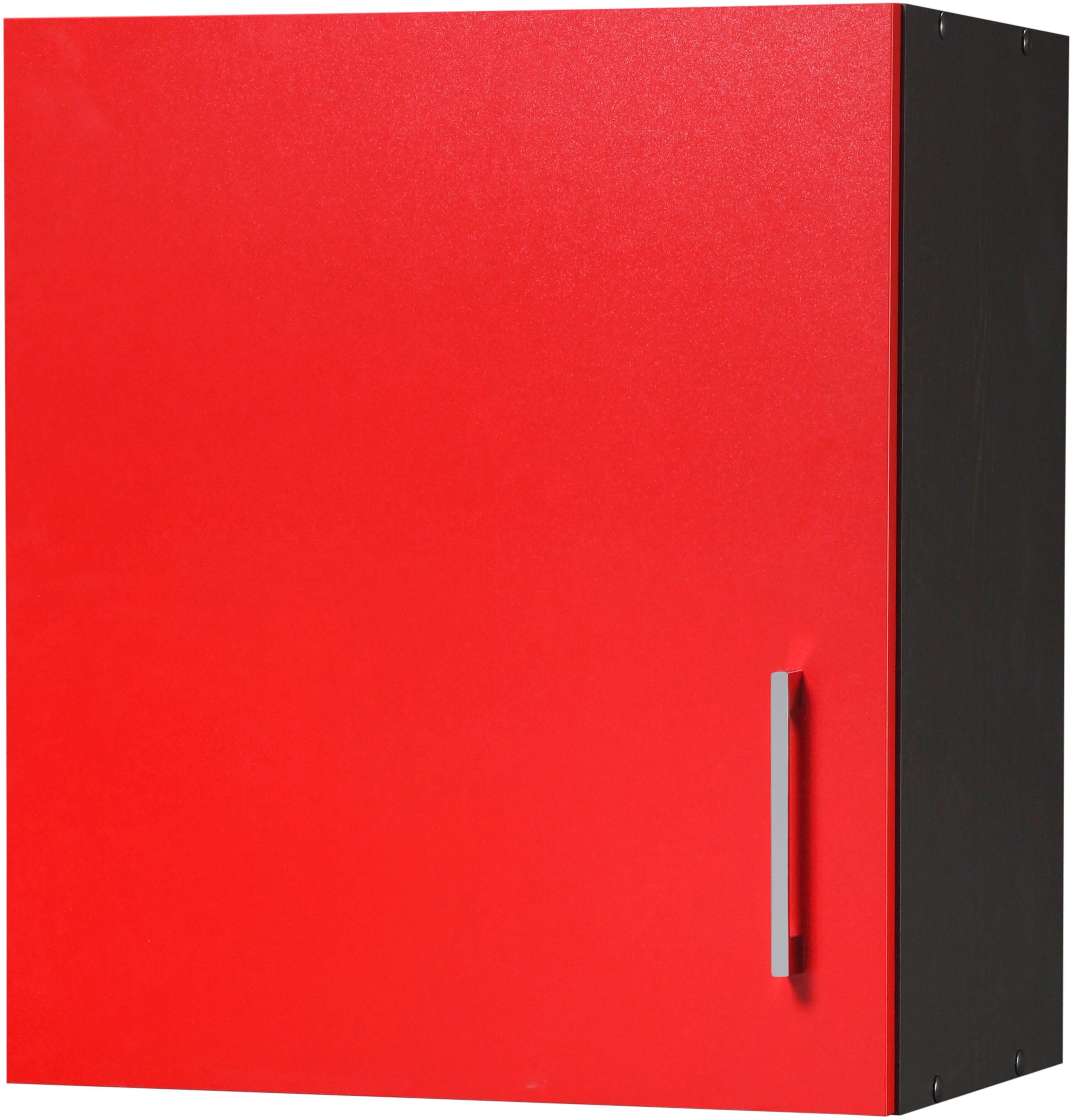 Hängeschrank KOCHSTATION "KS-Paris", grau (rot, graphit), B:50cm H:57cm T:34cm, Holzwerkstoff, Schränke, Hängeschrank, Breite 50 cm