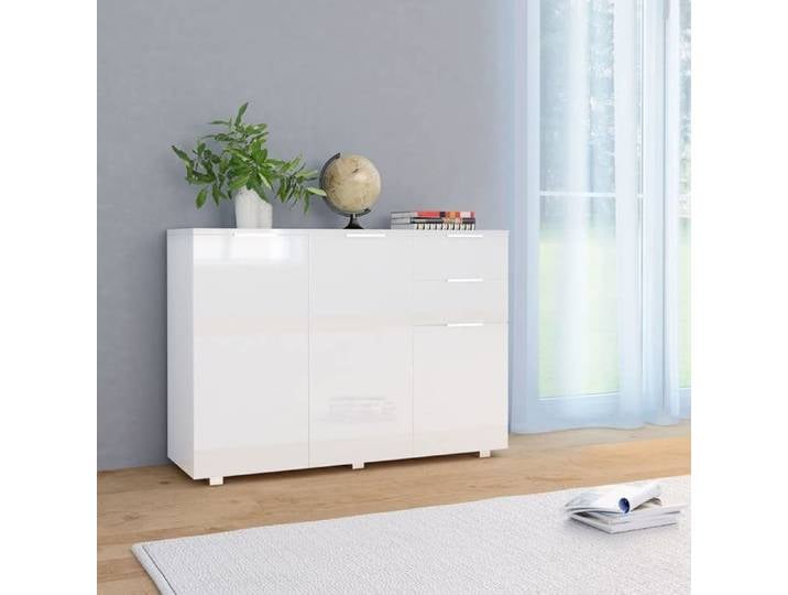 (Blanc) Buffet bahut - Buffet Enfilade Blanc brill Buffet Blanc brillant 107x35x80 5 cm 13669