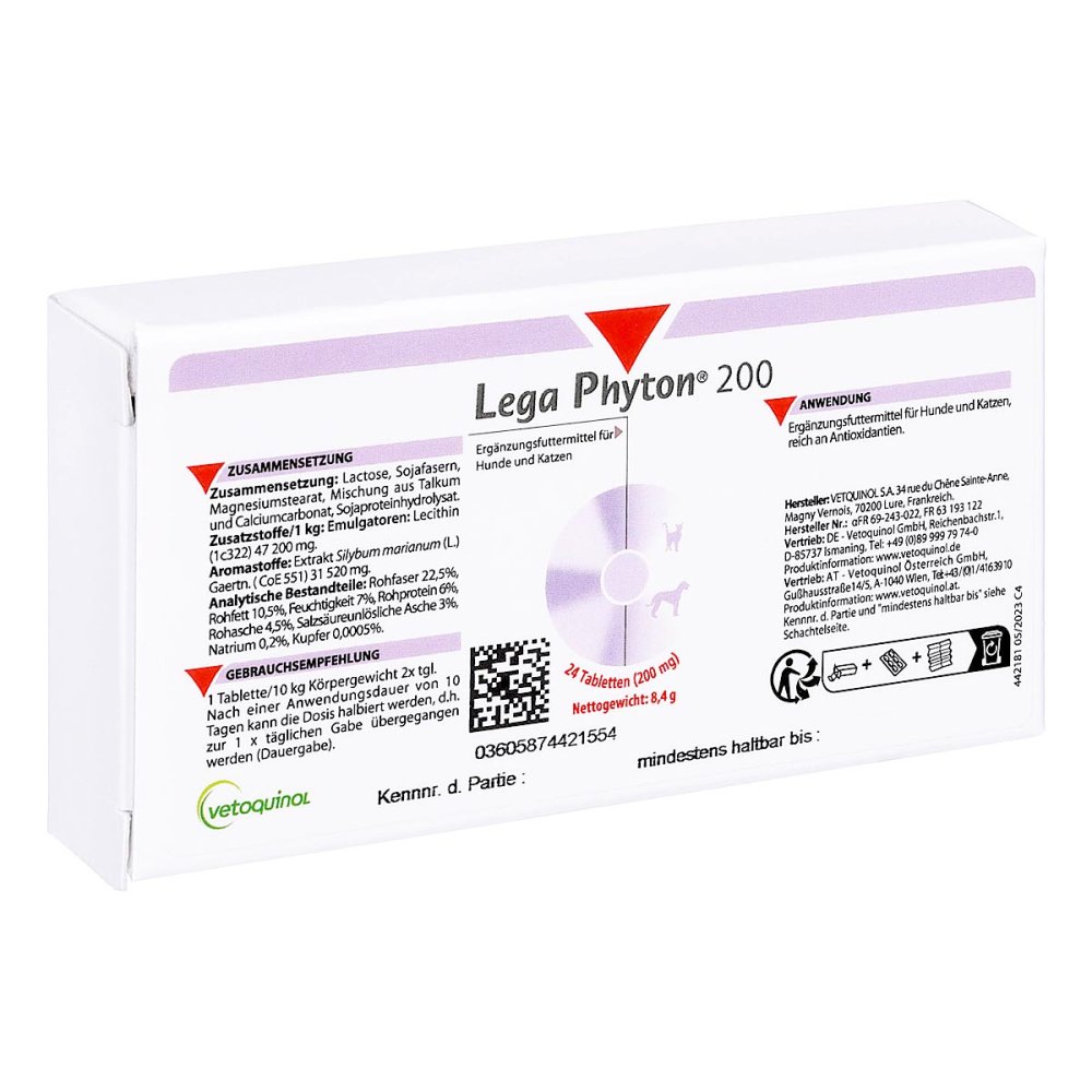 O'ZOO GmbH Lega Phyton 200 Ergänzungsfuttermittel für Hunde und Katzen 16361533