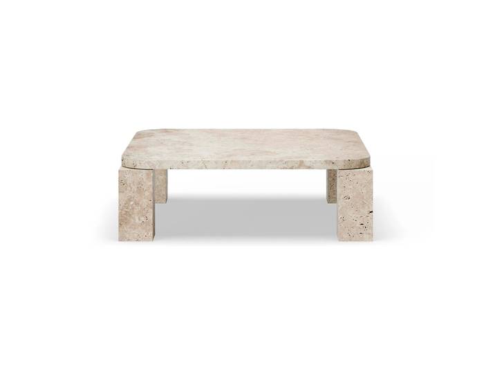 New Works Atlas Couchtisch 82 x 82cm Unfilled Travertine