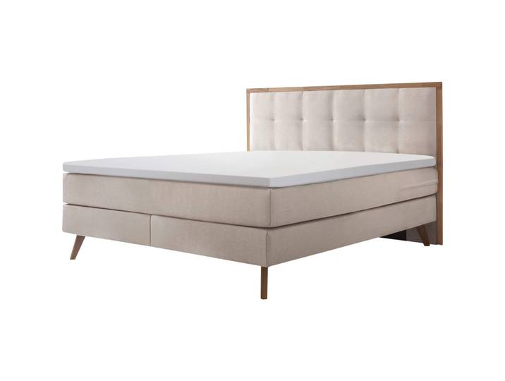 Hasena Boxspringbett - Farbe: beige - Material: Stoff - 185
