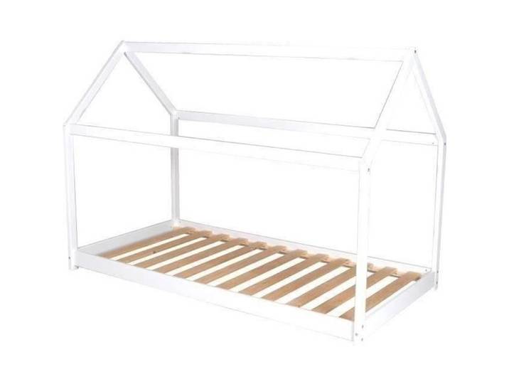 WEBER PANDA Lit enfant cabane Montessori - Bois pin massif blanc - Sommier inclus - 90 x 190 cm