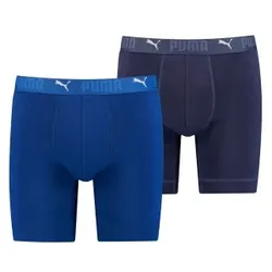 Puma 2P Sport Cotton Long Boxer Blau Baumwolle Large Herren