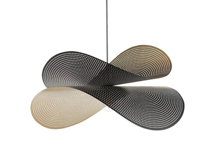 Beliani Hängeleuchte Metal Schwarz und Gold Doyles, Schwarz, Goldfarben, Metall, LED integrated, 60x150x50 cm, Lampen & Leuchten, Innenbeleuchtung, Hängeleuchten, Pendelleuchten
