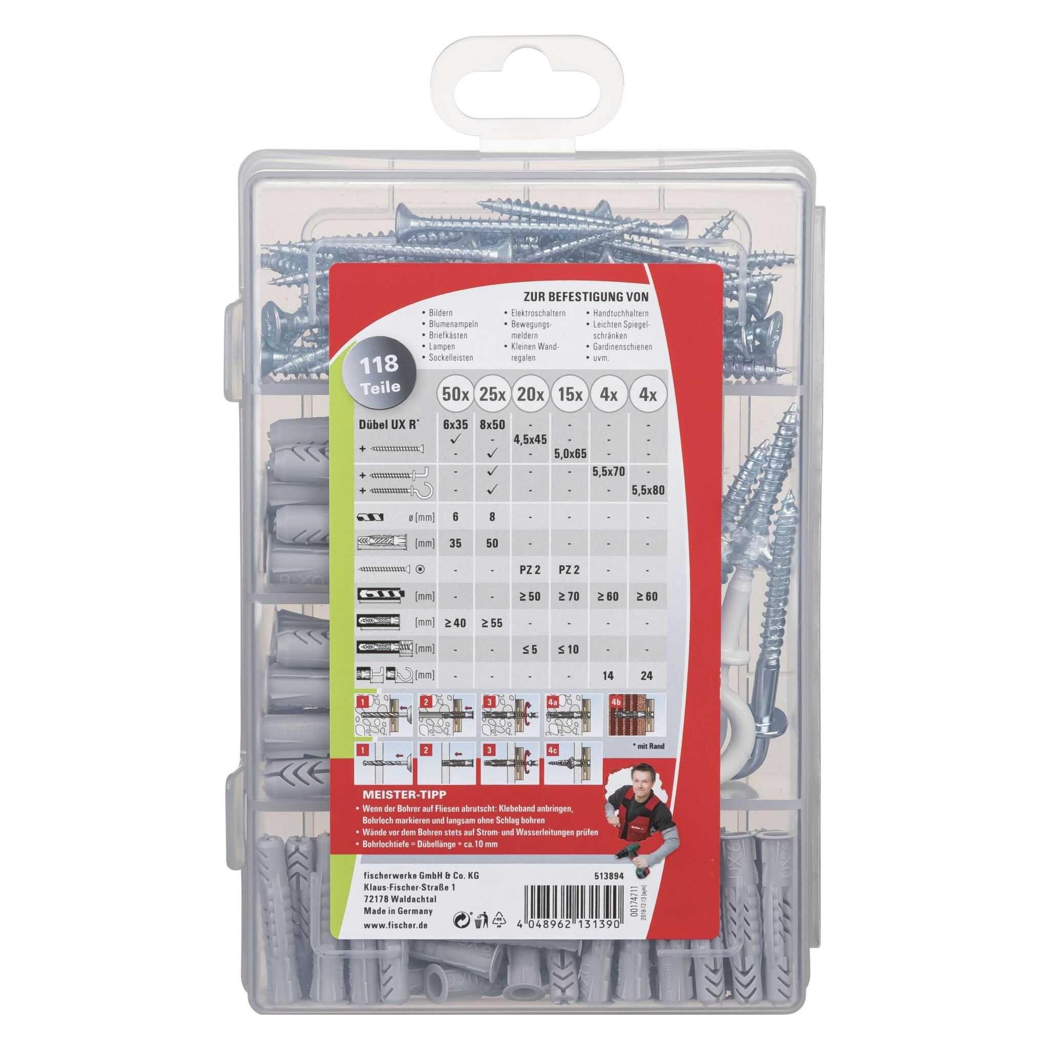 Fischer Meister-Box - UX + S + H (118 Stk.) (513894)