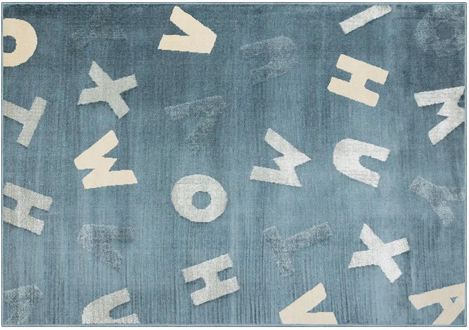 KJUT Webteppich  Alphabet ¦ blau ¦ Synthetische Fasern ¦ Maße (cm): B: 133