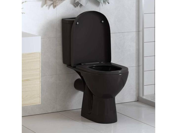Vidaxl Toilettensitz Soft-Close-Close mit Schnellverkaufsdesign Schwarz