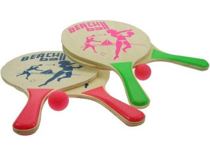 T & F creations Beachbal set - Buitenspeelgoed - Hout - Assorti