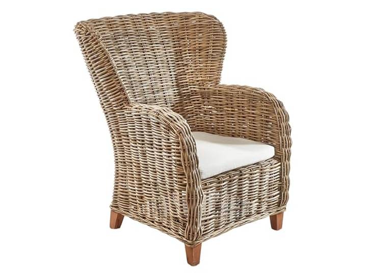 Kobolo Rattansessel Toscano mit Kissen Rattan 80x81x98 cm Grau