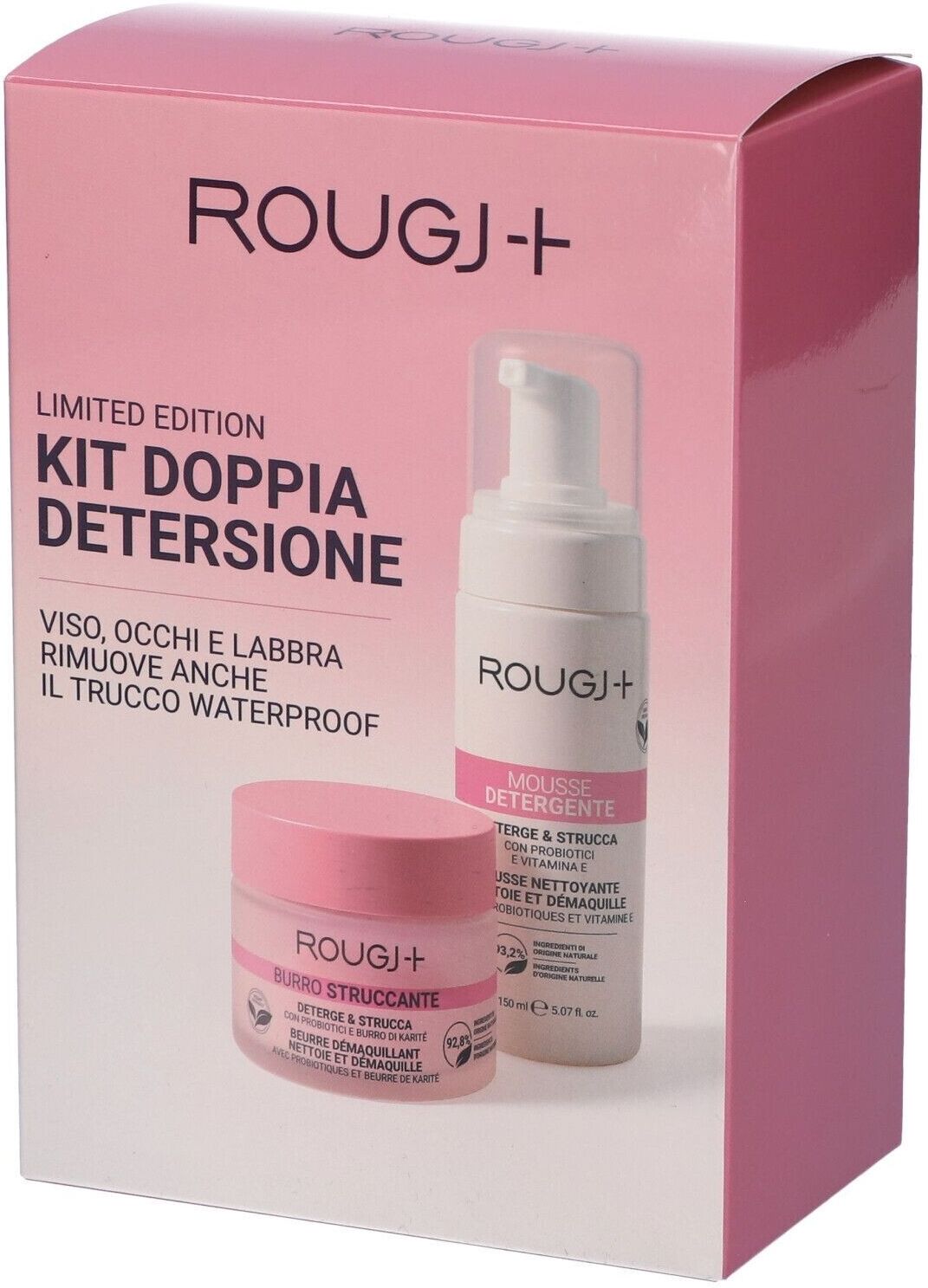 Rougj+ Kit Doppia Detersione Burro Struccante + Mousse Detergente