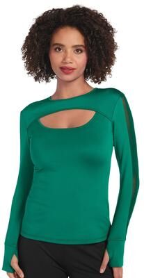 VEVO ACTIVE Cutout Active Top (Size XL) Lagoon, Polyester,Spandex