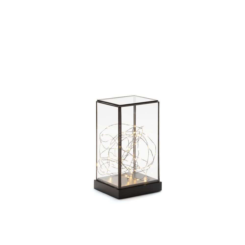Konstsmide 1818-870 LED Glaslaterne LED Batterie (Schwarz)