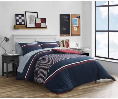 Nautica Mineola Cotton Navy Duvet Cover Set