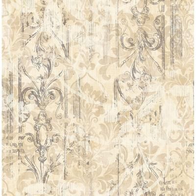 Seabrook Designs Roosevelt Chandelier Damask Unpasted Wallpaper