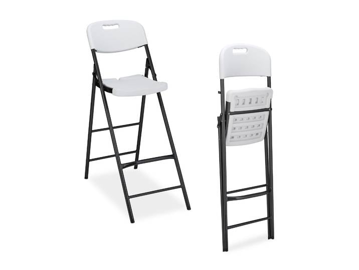 Klappbare Barhocker 2er-Set Weiss-Schwarz
