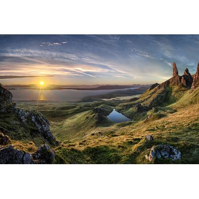 Fototapete PAPERMOON "Photo-Art CHRISTIAN SCHWEIGER, DER ALTE MANN VON STORR", bunt, B:3,5m L:2,6m, Vlies, Tapeten