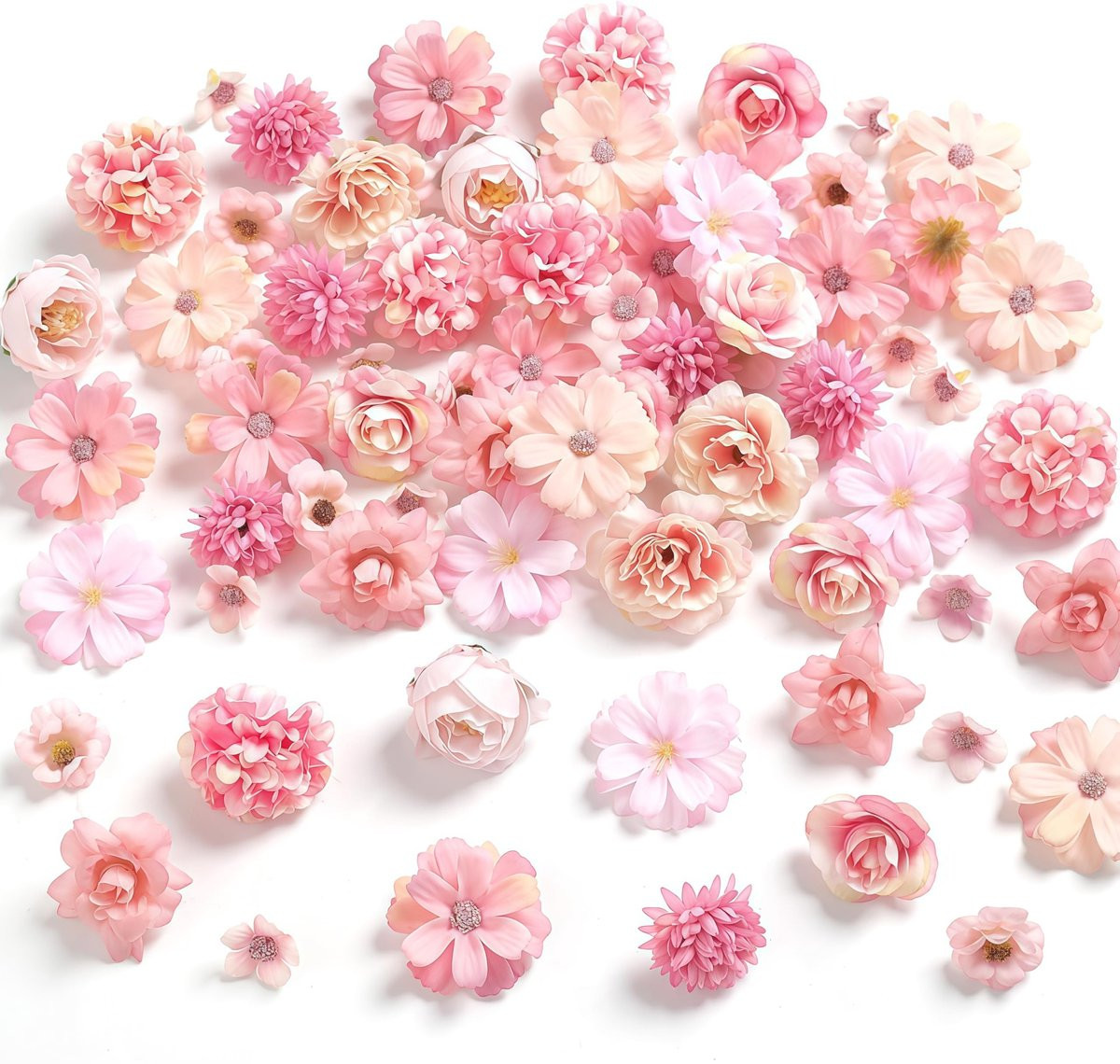Omgoods Set van 90 Mini Kunstbloemen voor Creatieve Projecten