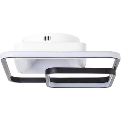BRILLIANT LED Deckenleuchte "Cava", weiß, 1, H: 11,5cm, 1 Stk., Leuchten, 40 x 40 cm, dimmbar, CCT, 5000 lm, Fernbedienung, Metall, weiß/schwarz, LED Deckenleuchte