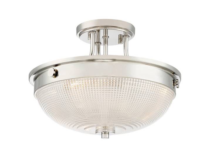 Elstead Lighting Deckenleuchte Mantle, Nickelfarben, Metall, Glas, 24.6 cm, RoHS, Lampen & Leuchten, Innenbeleuchtung, Deckenleuchten, Deckenleuchten