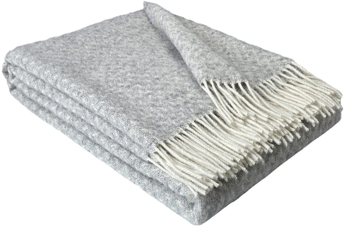 Wol Plaid NORD Lichtgrijs 140 x 200 cm