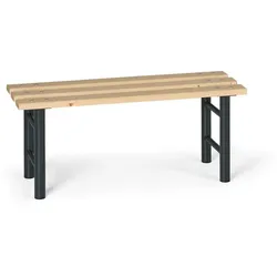 Umkleidebank, Latten-Sitz, 1000 mm, anthrazitfarbene Beine