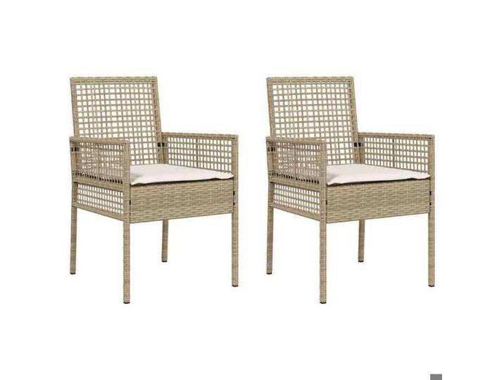 STAR SALE® Chaise de jardin (2 pcs) - ANTI-UV - Beige 55x53x85 cm polyrotin T325