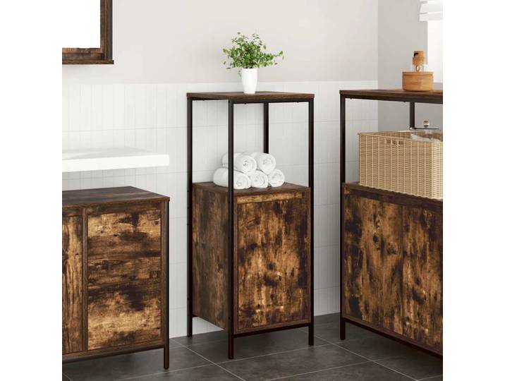 vidaXL Badschrank mit Regalen Räuchereiche 36x35x95 cm
