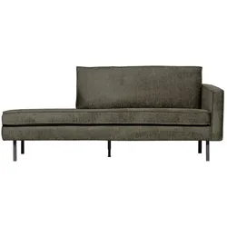 Daybed Rodeo aus Struktursamt, modern und komfortabel, rechts, graugrün Frost