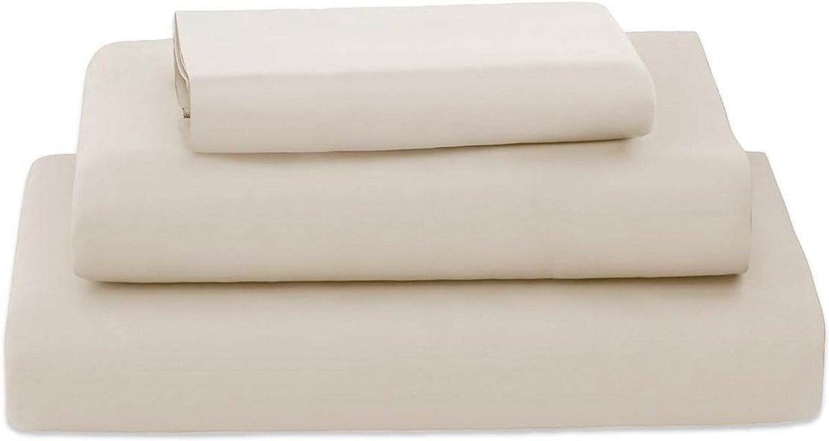 4-delige Microvezel Beddengoed Set met Hoeslakens en Kussenslopen - Beige