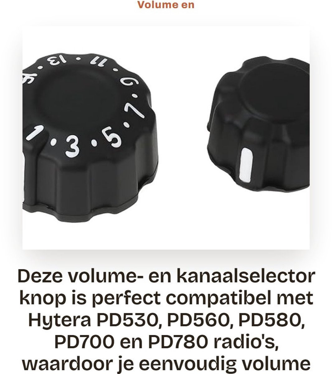 Dailygoods Volume en Kanaal Selector Knop voor Hytera Radio's