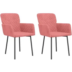 vidaXL Esszimmerstühle 2 Stk. Rosa Samt