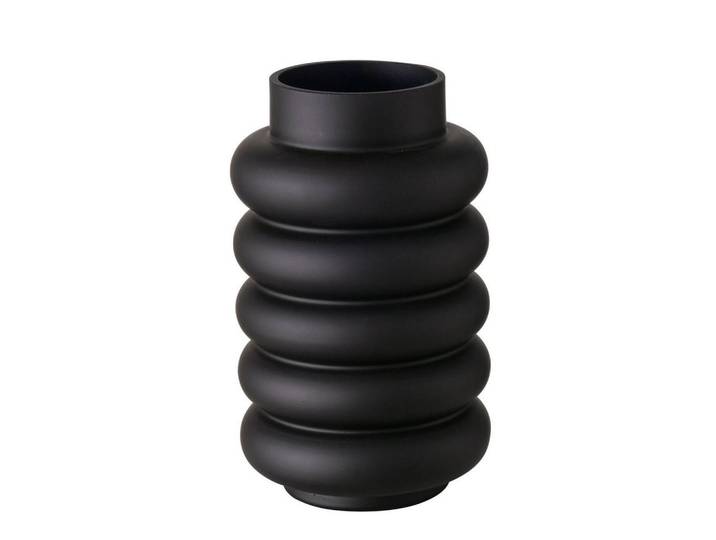Boltze Home Vase Ribbo, Schwarz, Glas, 25 cm, Dekoration, Vasen, Glasvasen