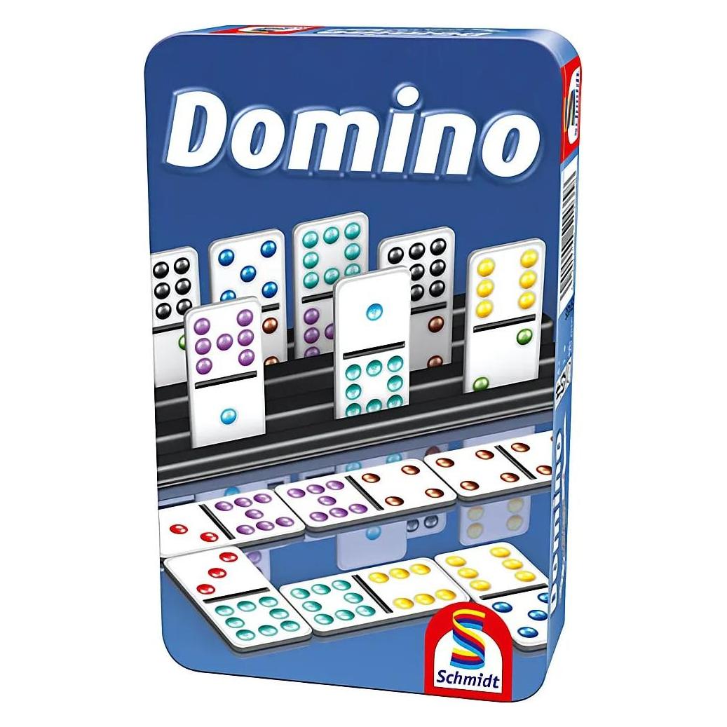 Schmidt Spiele Domino (Metalldose) (Deutsch, Englisch, Französisch, Italienisch, 1 - 4 Spieler) (51435)
