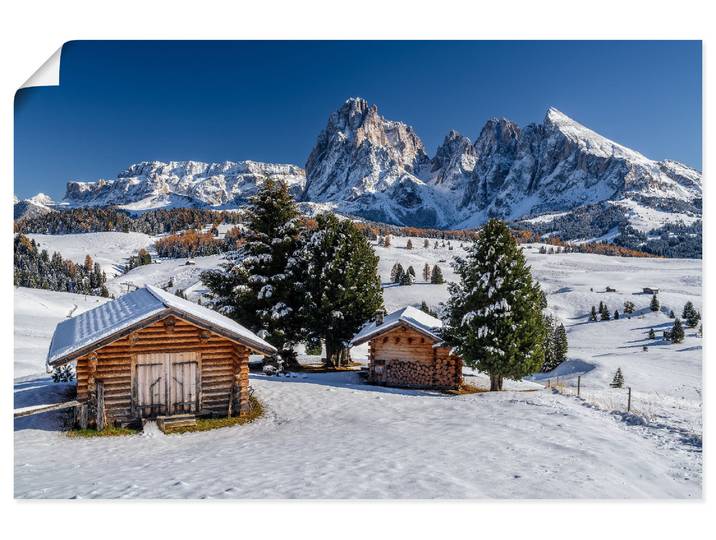 Wandbild ARTLAND Herbst auf der Seiser Alm Südtirol , weiss (farbe bild(er): weiß), B:90cm H:60cm, Papier, Bilder, Wandbild, als Alubild, Leinwandbild, Poster, Wandaufkleber in verschied. Grössen