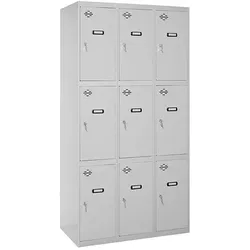 SimonRack Spind Schrank, Metallschrank, Schließfachschrank, Schloss, 3 Abteile, 1800x1200x500 mm  - Simonlocker