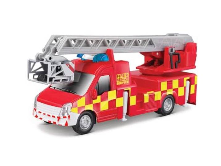 Bburago B18-32267 Gegoten MUNICIPLE BRANDVrachtwagen met Werkende Draaitafel Ladder Collectible Model Speelgoed-1:50 Schaal Auto, Sport, Voorgebouwd, Verschillende Kleuren