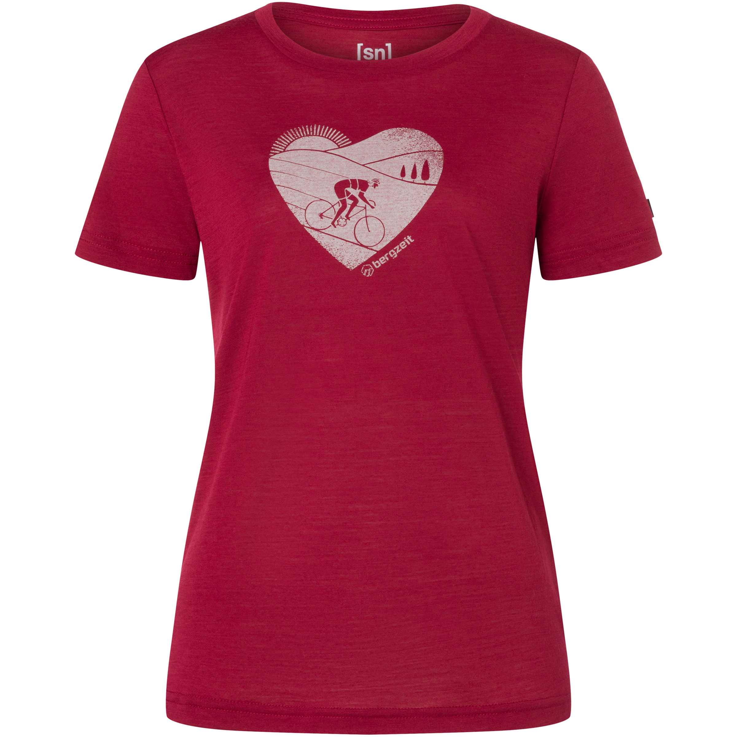 Super.Natural Bergzeit Bike Heart Damen T-Shirts rot Größe M Trekking Hautfreundlich Merinowolle