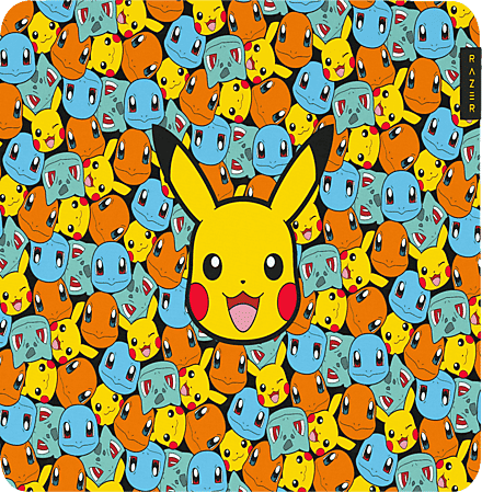 Alfombrilla gaming - Razer Gigantus V2 Pokémon Kanto Starters Edition, Microfibra, Multicolor
