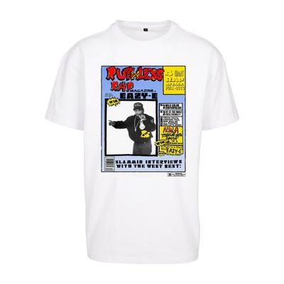 T-Shirt MERCHCODE "Merchcode Herren Eazy-E RAP Magazine Oversize Tee", Herren, Gr. 3XL, weiß, 100% Baumwolle, unifarben, oversize, Rundhals, Shirts T-Shirt