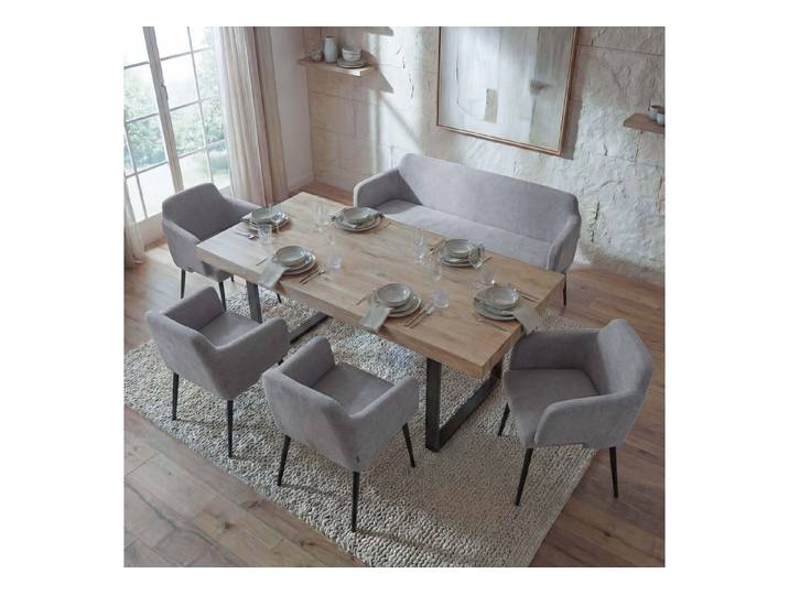 MCW Essgruppe MCW-L13-Set-4, (Set, 5er), Hohe Stoffqualität, Schraubfüße zum Ausgleichen von Bodenunebenheiten