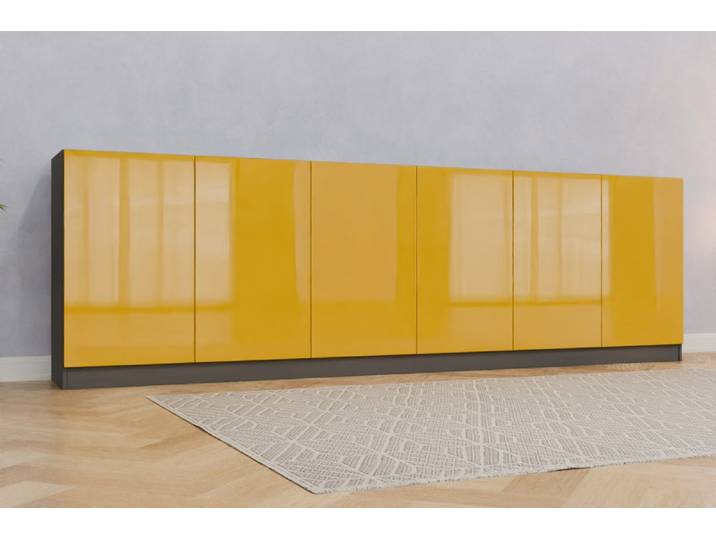 Büro Sideboard nach Maß - RAL 1012 Zitronengelb - 110x360x47cm - Individuell konfigurieren
