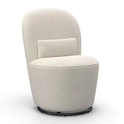 Stuhl Vittore Creme Chenille Gepolstert drehbar