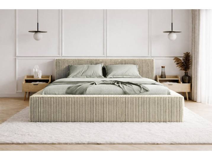 Compleo Polsterbett CORD mit Stauraum ASTA, Modern design (Viele Varianten zur Auswahl – wählen Sie Größe und Farbe), Kostenlose Lieferung! TOP ANGEBOT!
