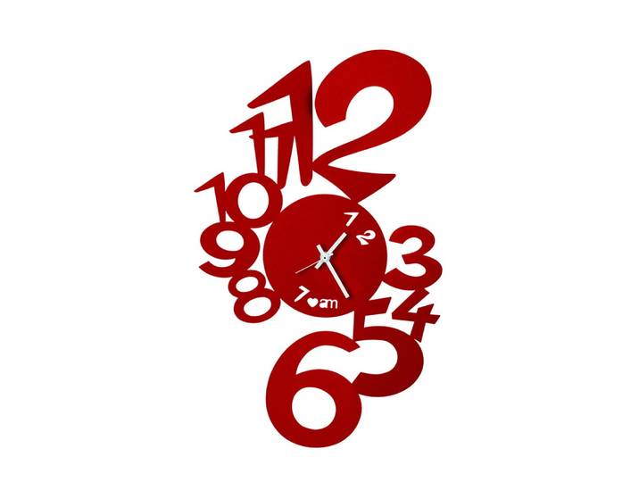 ARTI E MESTIERI horloge murale LUPIN (Rouge - Métal verni)