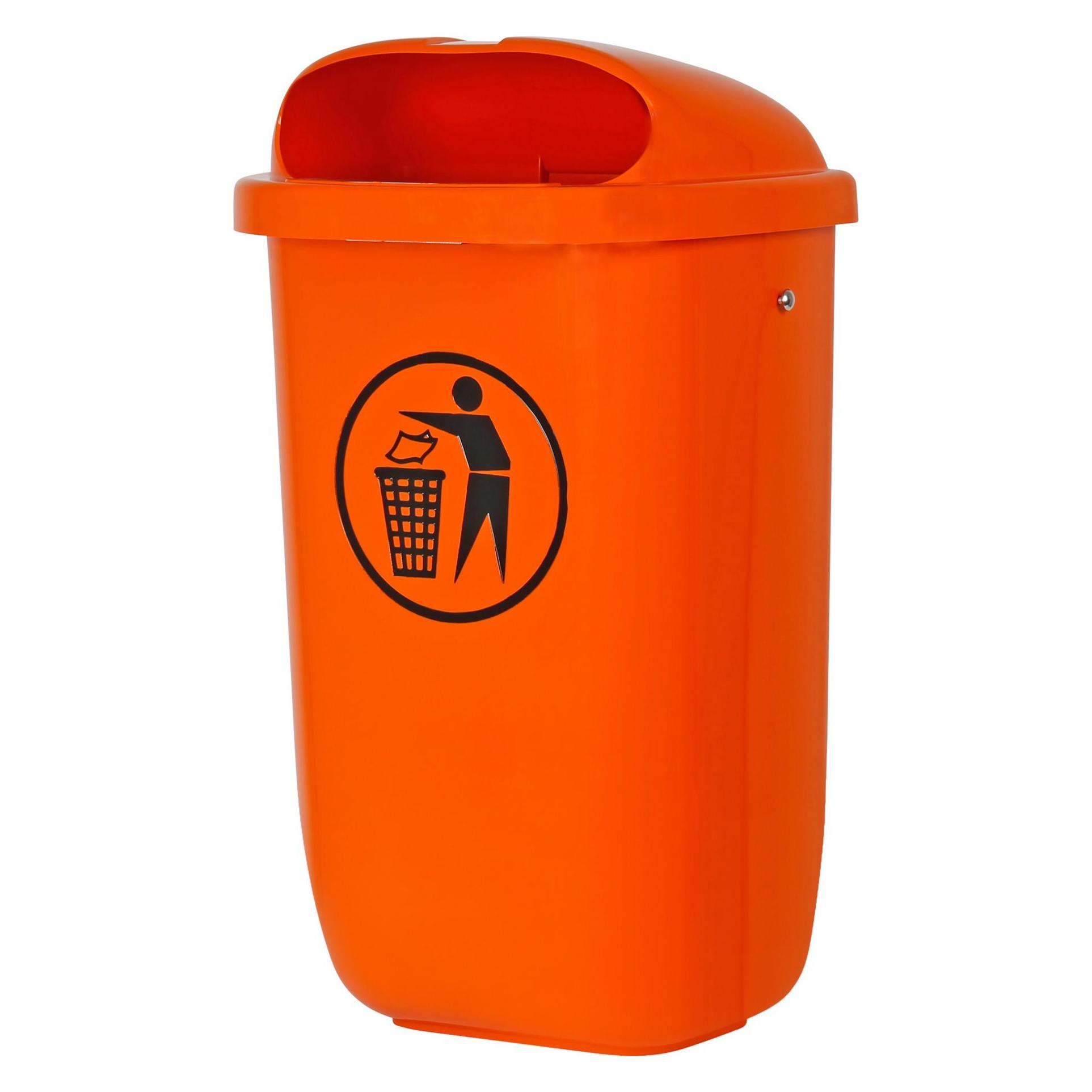 Stier Abfallbehälter mit Regenhaube 50 l orange BxTxH 432x334x745 mm (50 l) (96606503)