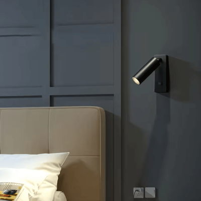 Inspire Curations 5W Rotatable LED Wall Light Modern Bedside Reading Sconce black 6000k