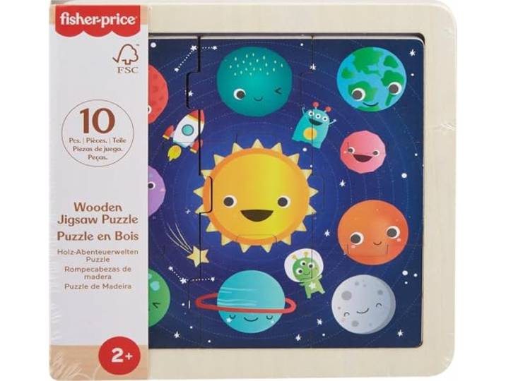 Fisher-Price Puzzel, planeten, hout, meerkleurig, HXV16