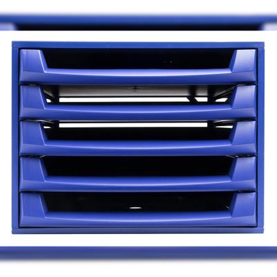 Exacompta 221101D Schubladenbox THE BOX, 5 offene Schubladen, Forever - Kobaltblau